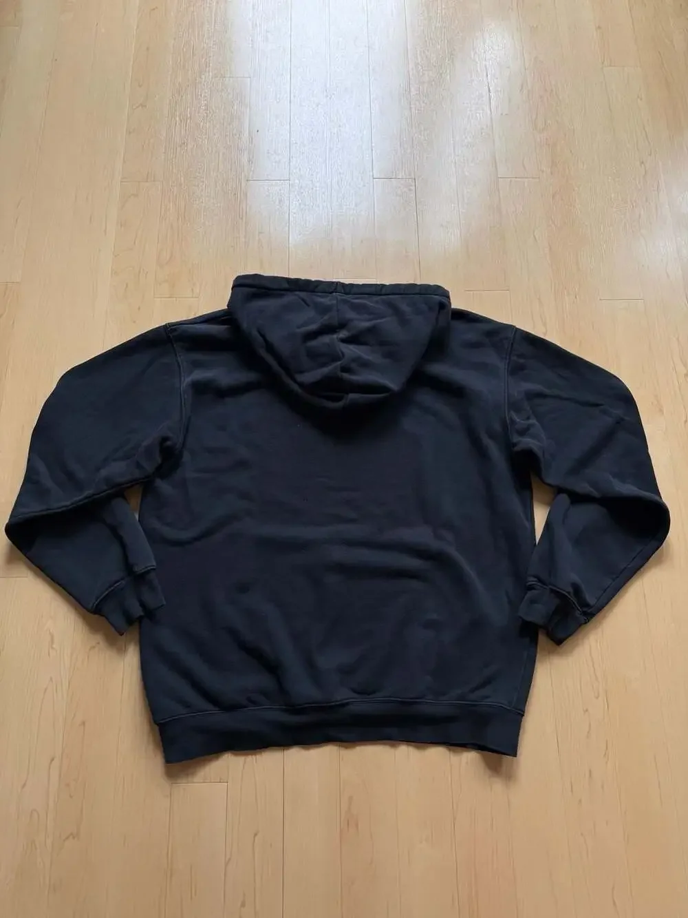 00s Adidas Center Logo Hoodie Size L Black Fleece Pullover